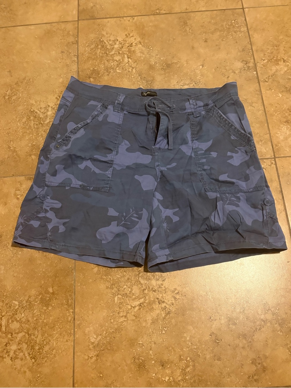 Women's Blue Camo Cargo Shorts